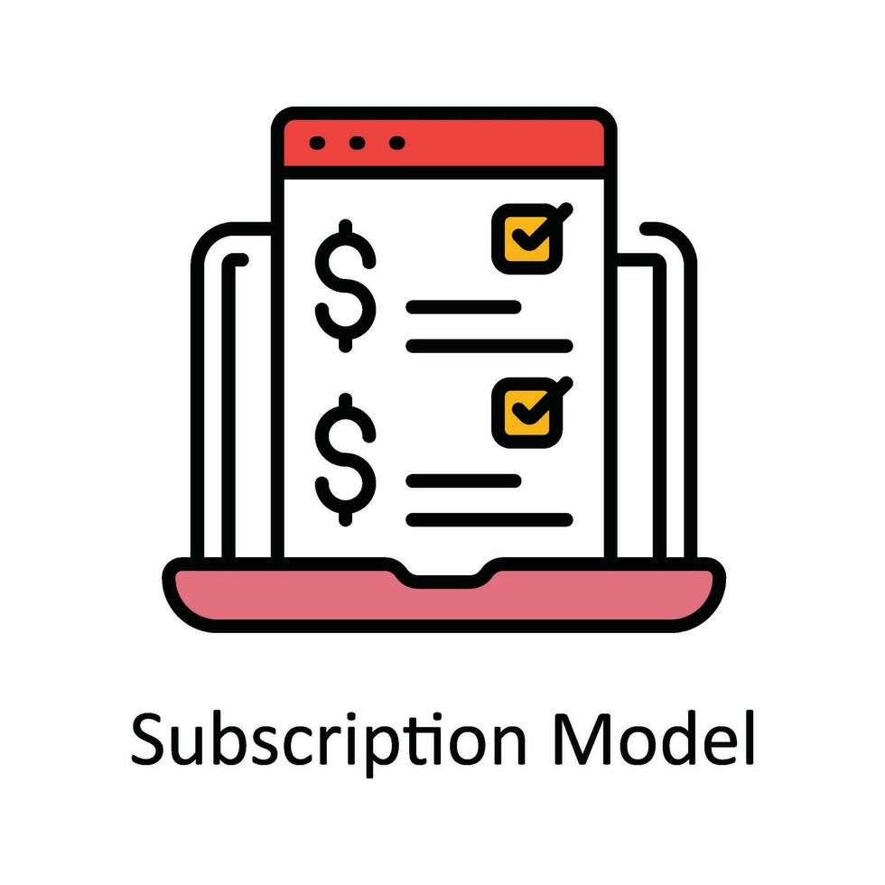 Subscription Model Vector  Fill outline Icon Design illustration. Online streaming Symbol on White background EPS 10 File