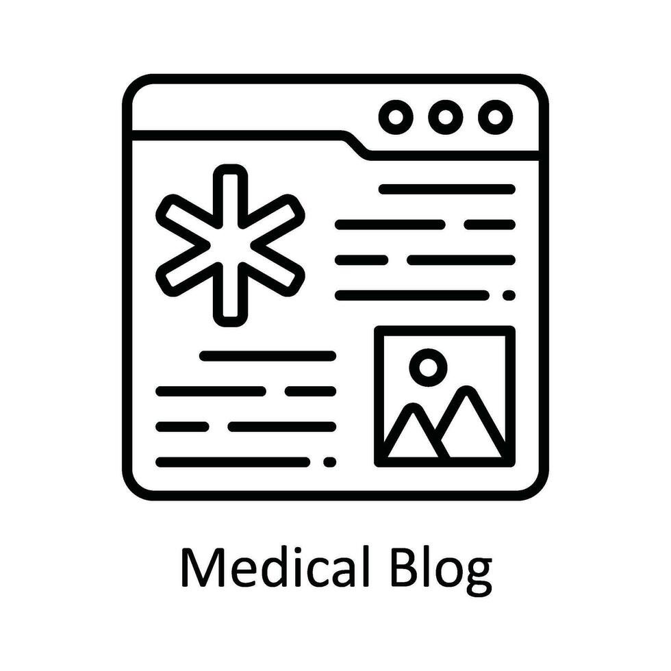 Medical Blog Vector   outline Icon Design illustration. Online streaming Symbol on White background EPS 10 File