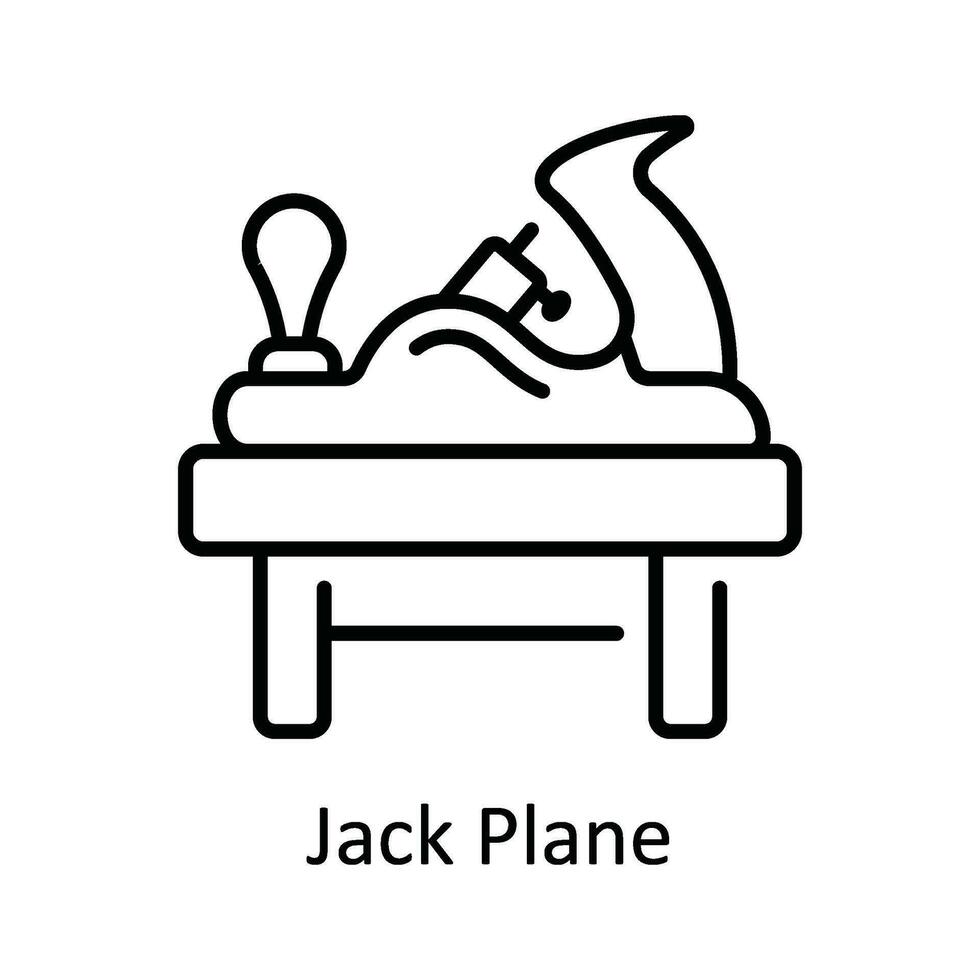 Jack Plane Ironing Vector  outline Icon Design illustration. Home Repair And Maintenance Symbol on White background EPS 10 File