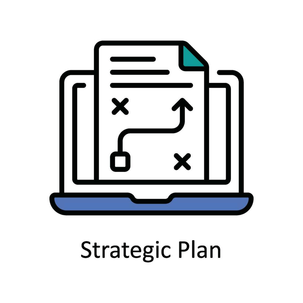 Strategic Plan Vector Fill outline Icon Design illustration. Product Management Symbol on White background EPS 10 File