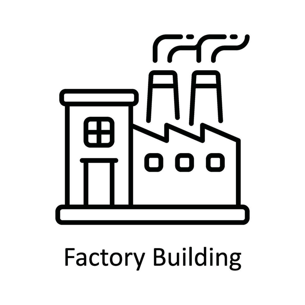 fábrica edificio vector contorno icono diseño ilustración. inteligente industrias símbolo en blanco antecedentes eps 10 archivo