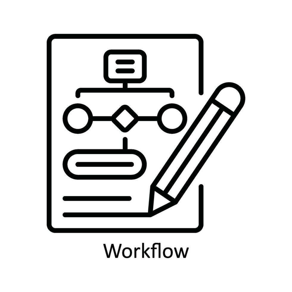 Workflow Vector  outline Icon Design illustration. Product Management Symbol on White background EPS 10 File