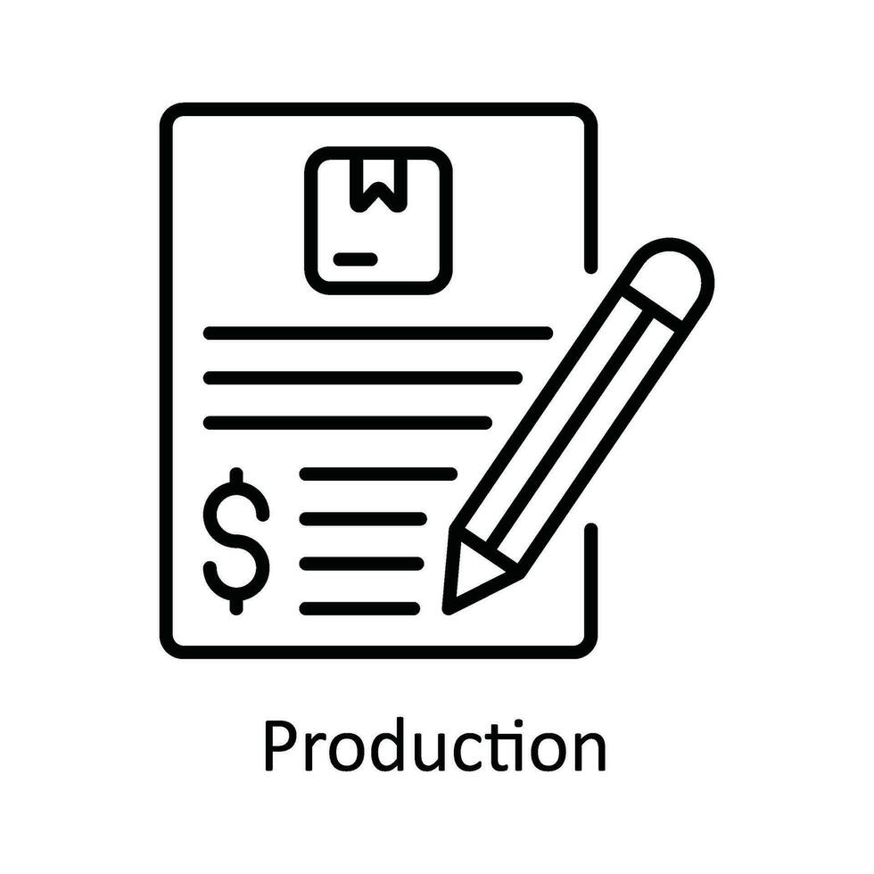 Production Vector  outline Icon Design illustration. Smart Industries Symbol on White background EPS 10 File