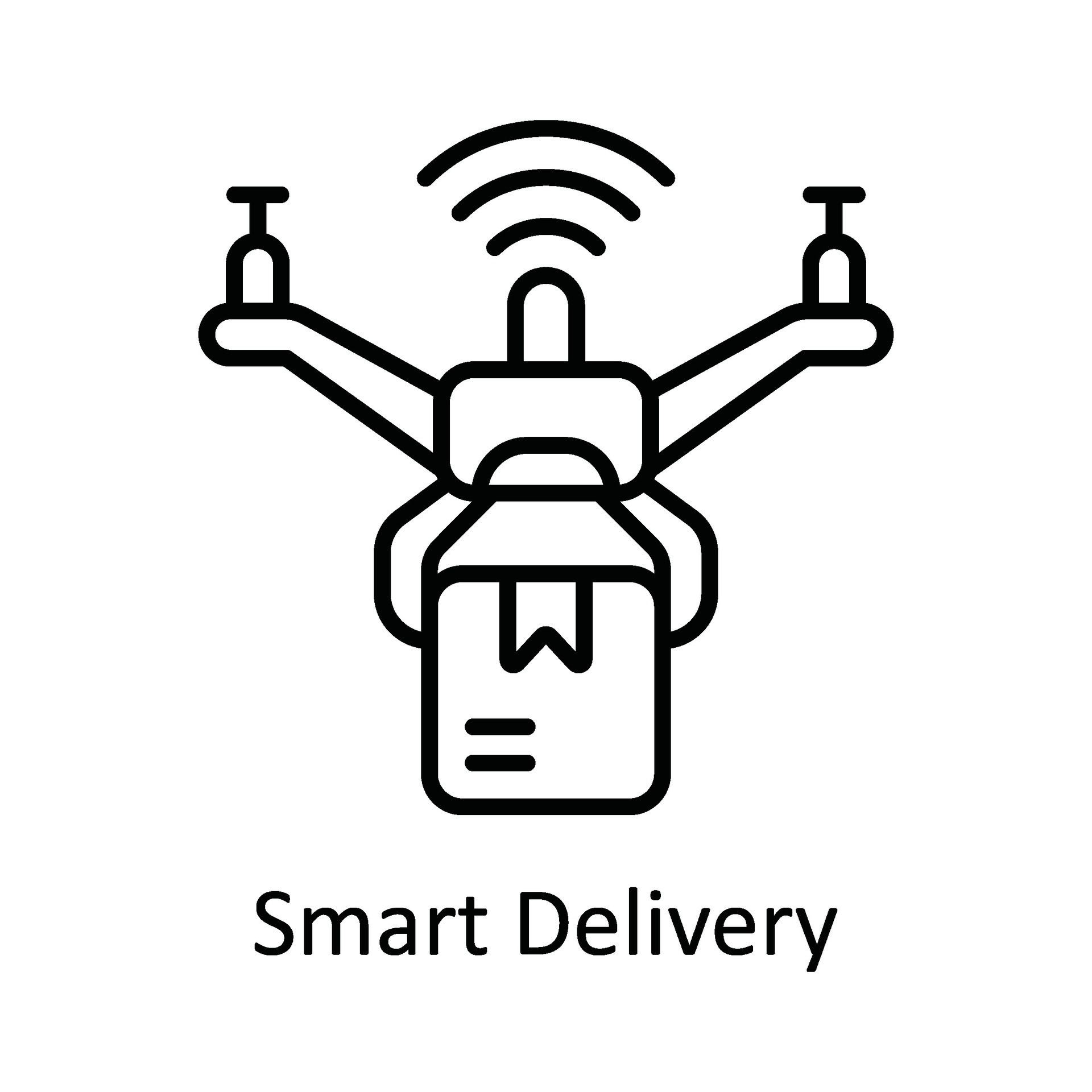 Smart Delivery Vector outline Icon Design illustration. Smart