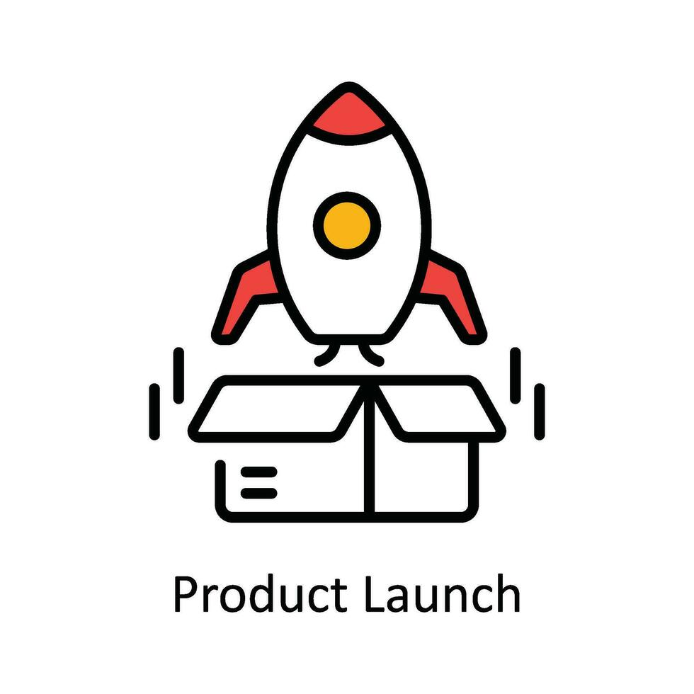 Product Launch Vector Fill outline Icon Design illustration. Product Management Symbol on White background EPS 10 File