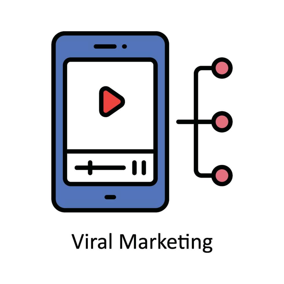 Viral Marketing Vector Fill outline Icon Design illustration. Digital Marketing  Symbol on White background EPS 10 File