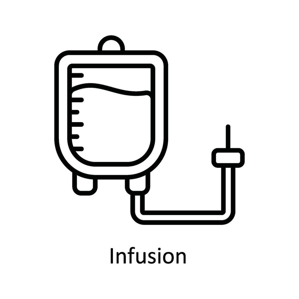 infusión vector contorno icono diseño ilustración. farmacia símbolo en blanco antecedentes eps 10 archivo