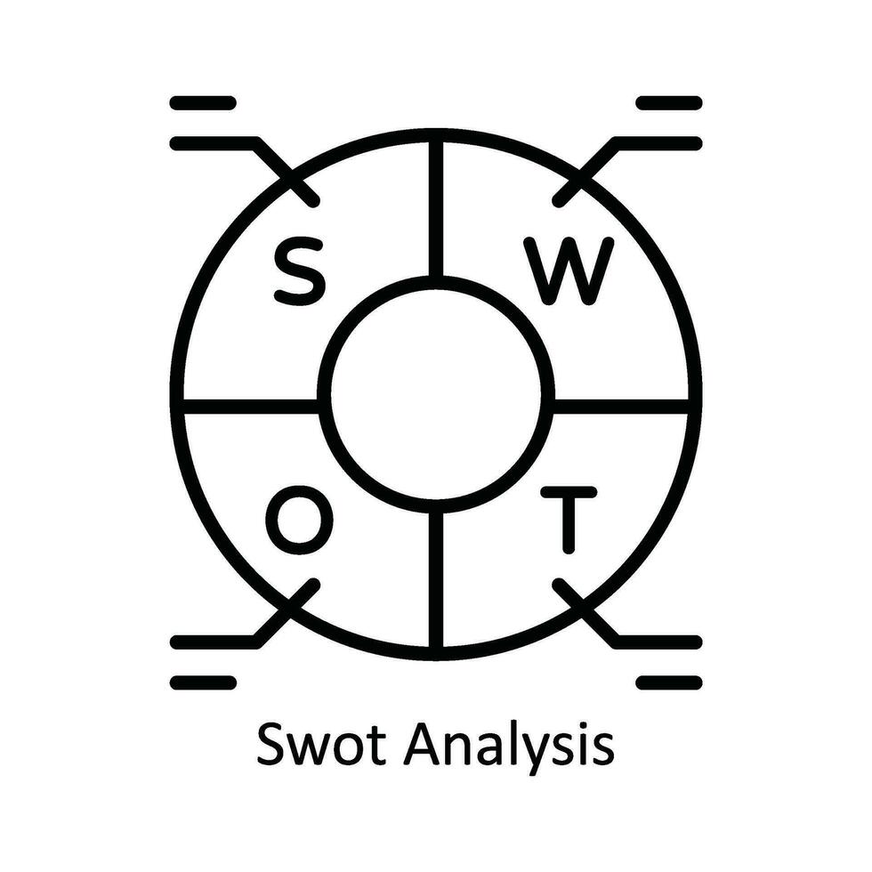 Swot Analysis Vector  outline Icon Design illustration. Product Management Symbol on White background EPS 10 File