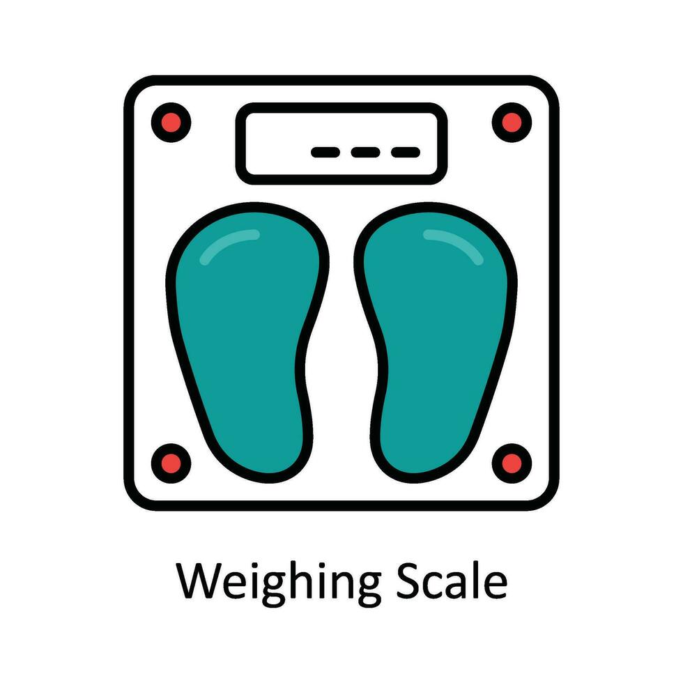 Weighing Scale Vector Fill outline Icon Design illustration. Travel and Hotel Symbol on White background EPS 10 File