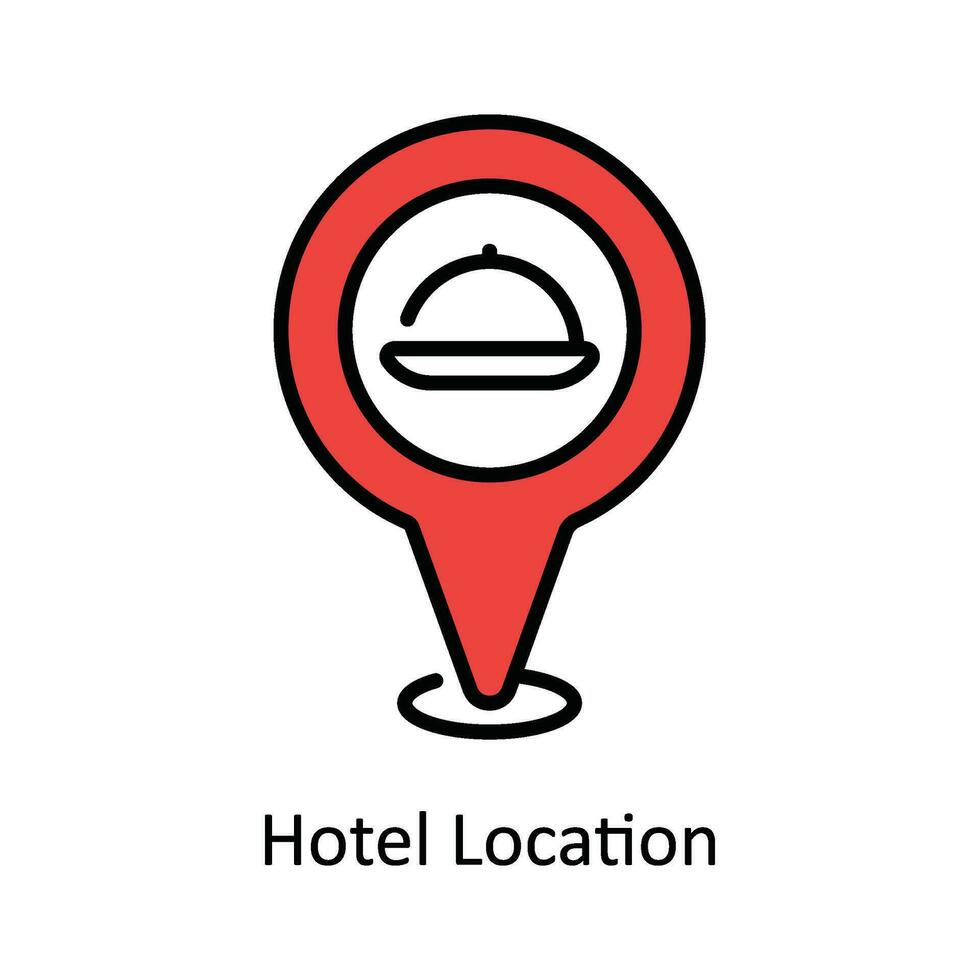 hotel ubicación vector llenar contorno icono diseño ilustración. viaje y hotel símbolo en blanco antecedentes eps 10 archivo
