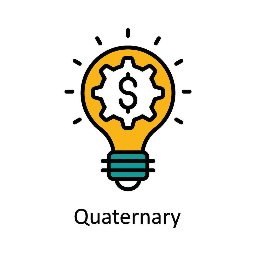 Quaternary Vector Fill outline Icon Design illustration. Smart Industries Symbol on White background EPS 10 File