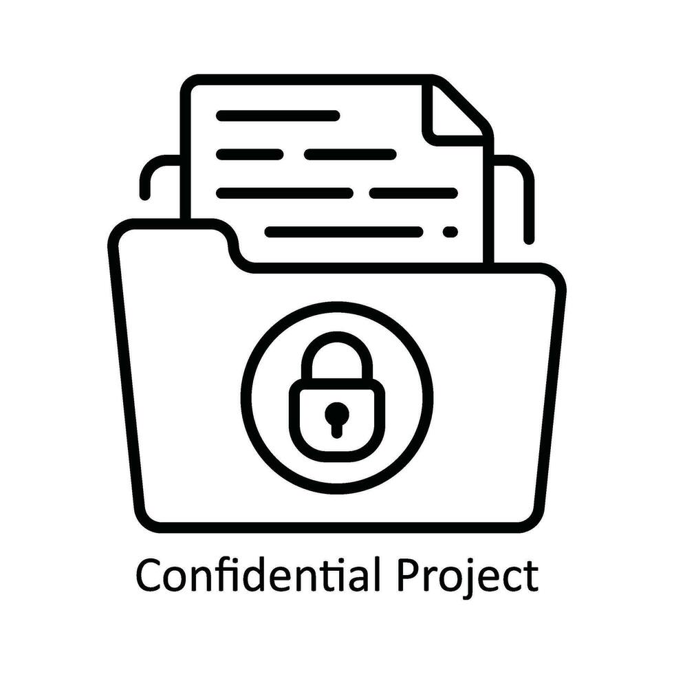 Confidential Project Vector  outline Icon Design illustration. Product Management Symbol on White background EPS 10 File