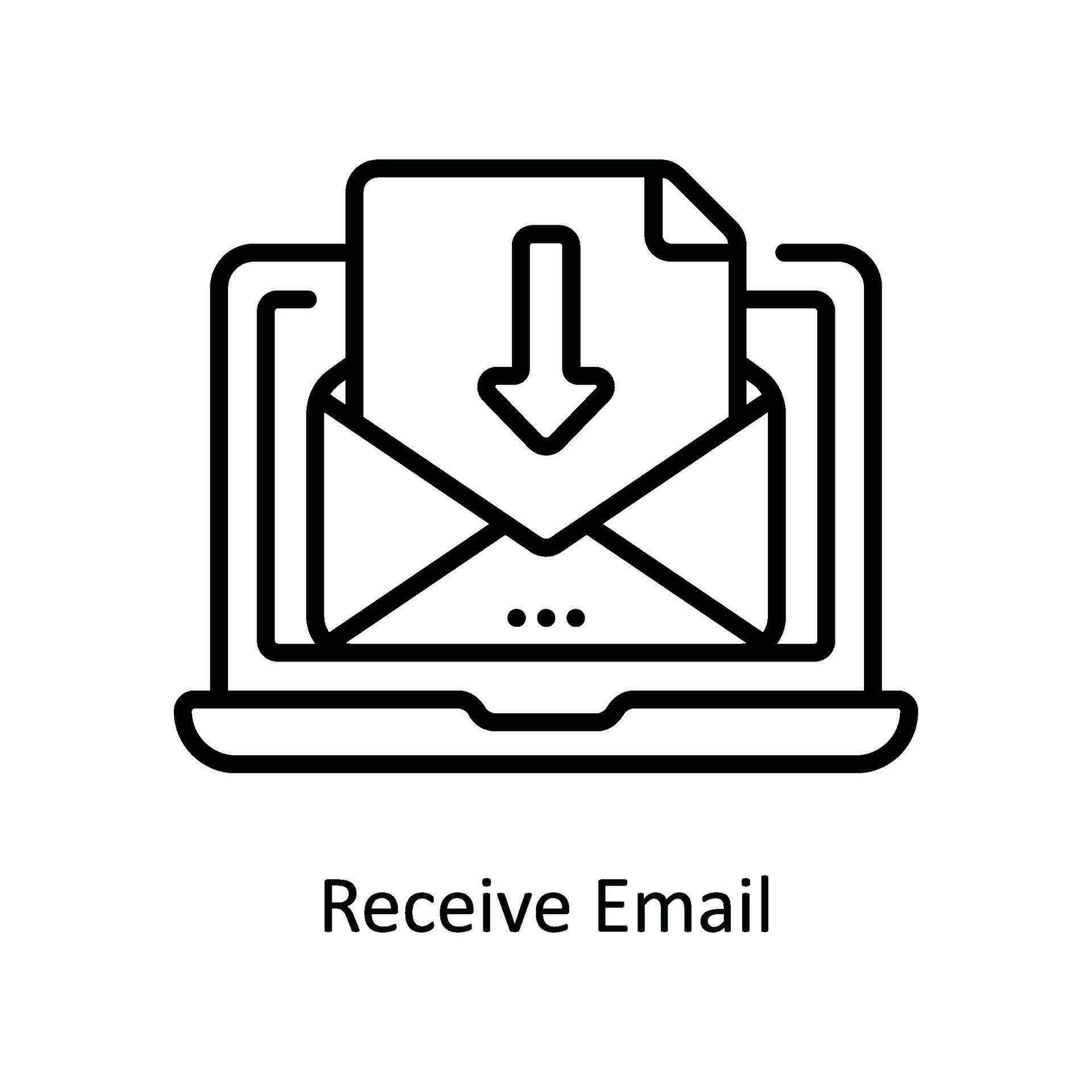 Receive Email Vector outline Icon Design illustration. Product