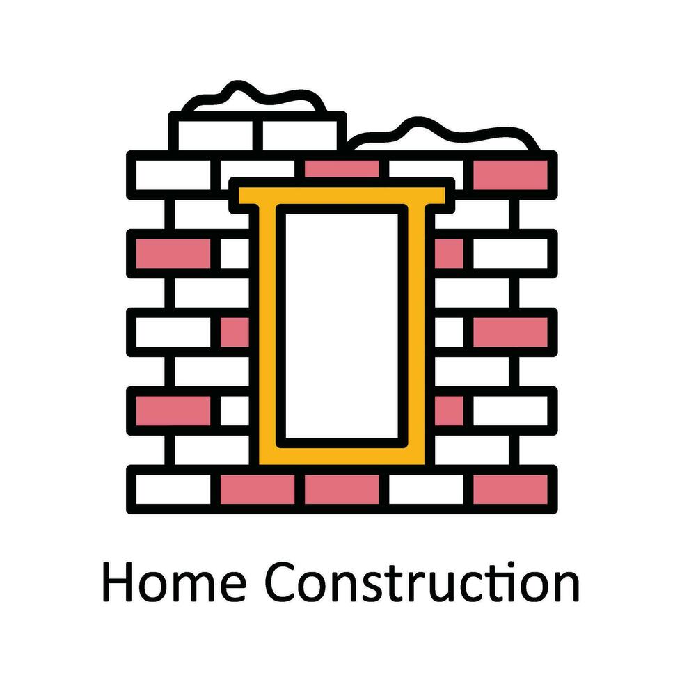 Home Construction Vector Fill outline Icon Design illustration. Home Repair And Maintenance Symbol on White background EPS 10 File