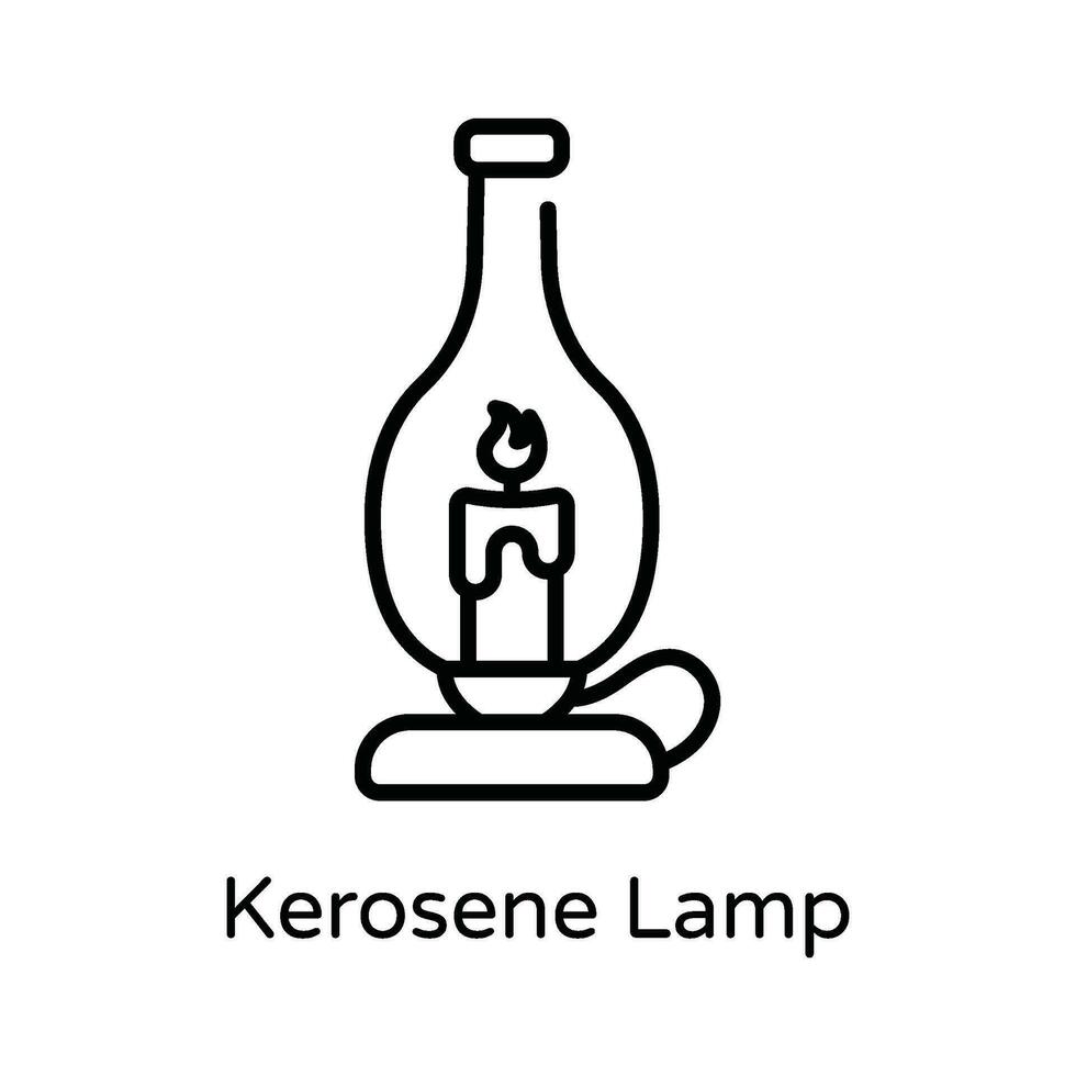 Kerosene Lamp Vector  outline Icon Design illustration. Astrology And Zodiac Signs Symbol on White background EPS 10 File