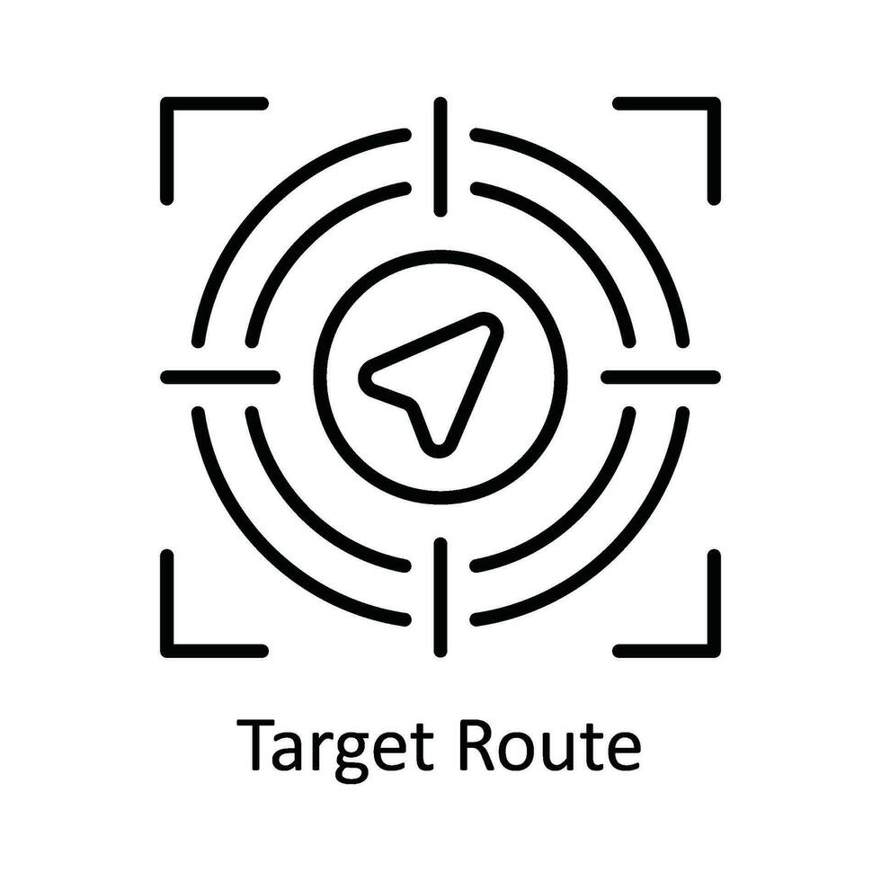 objetivo ruta vector contorno icono diseño ilustración. mapa y navegación símbolo en blanco antecedentes eps 10 archivo