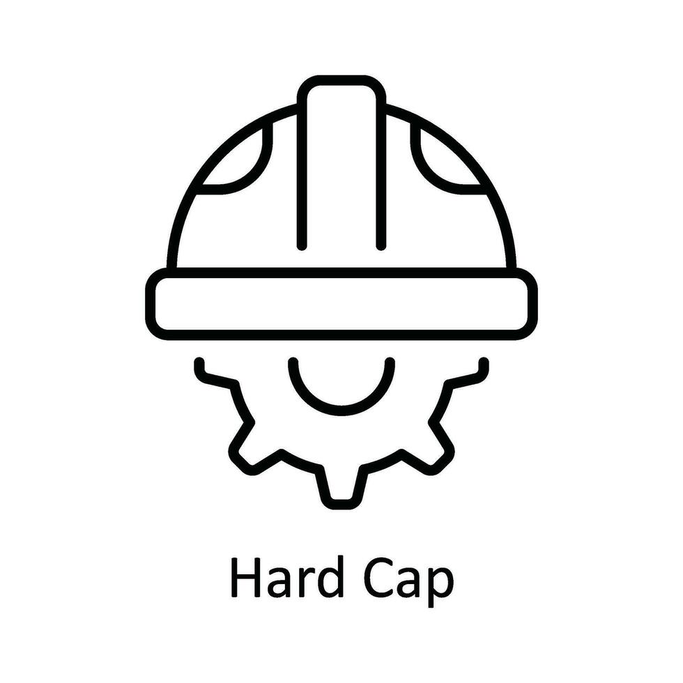 Hard Cap Vector  outline Icon Design illustration. Home Repair And Maintenance Symbol on White background EPS 10 File