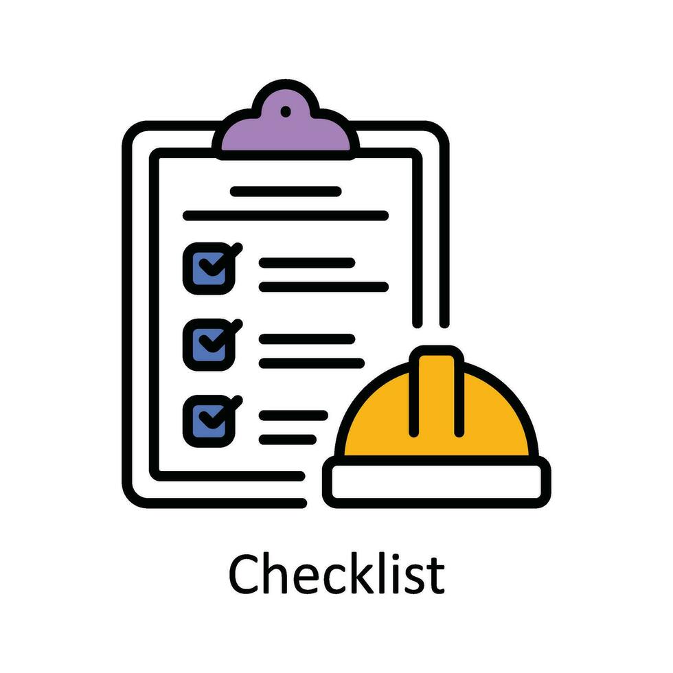Checklist Vector Fill outline Icon Design illustration. Home Repair And Maintenance Symbol on White background EPS 10 File