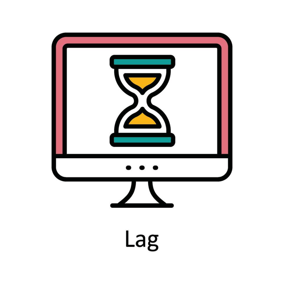 Lag Vector  Fill outline Icon Design illustration. Online streaming Symbol on White background EPS 10 File