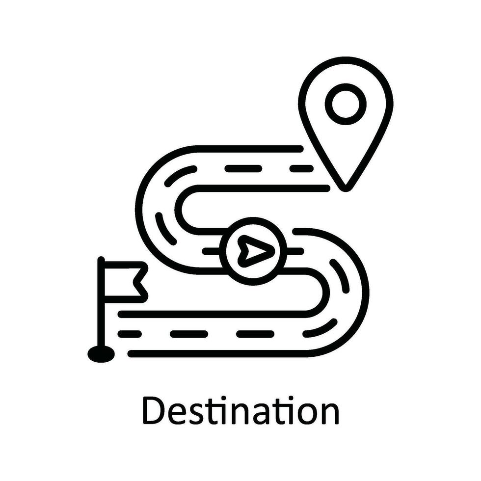 Destination Vector  outline Icon Design illustration. Map and Navigation Symbol on White background EPS 10 File