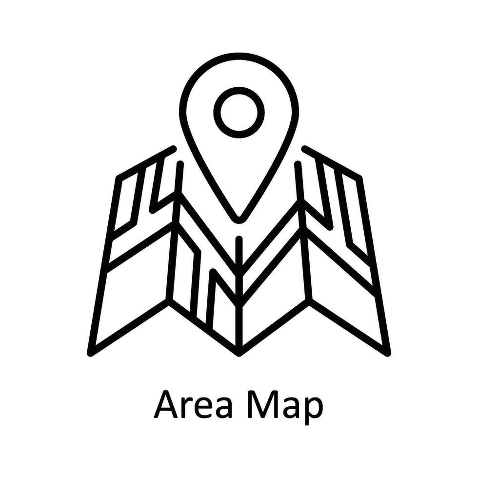 zona mapa vector contorno icono diseño ilustración. mapa y navegación símbolo en blanco antecedentes eps 10 archivo