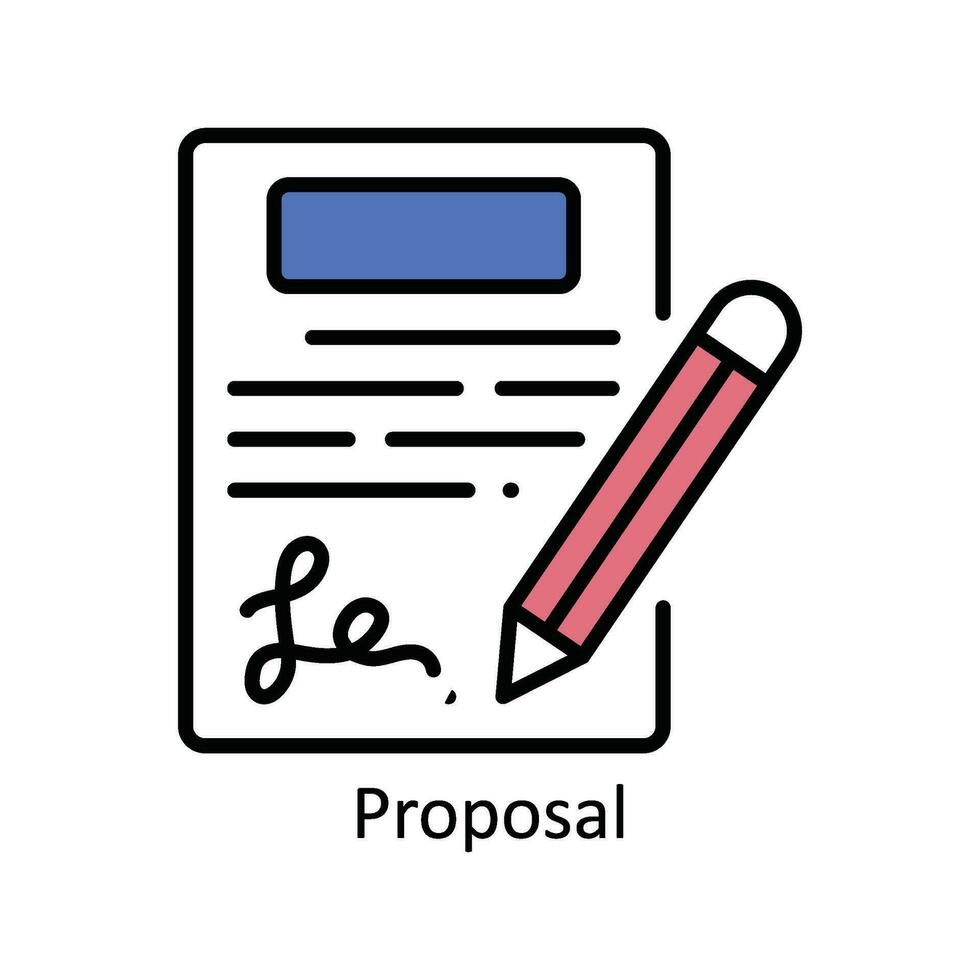 Proposal Vector Fill outline Icon Design illustration. Product Management Symbol on White background EPS 10 File