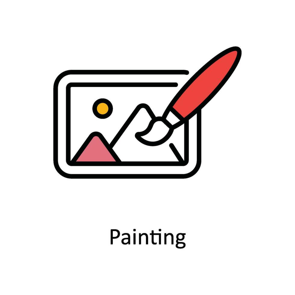 Painting Vector Fill outline Icon Design illustration. Travel and Hotel Symbol on White background EPS 10 File