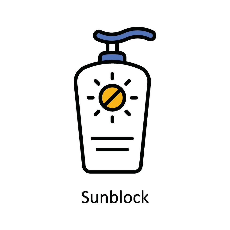 Sunblock Vector Fill outline Icon Design illustration. Travel and Hotel Symbol on White background EPS 10 File