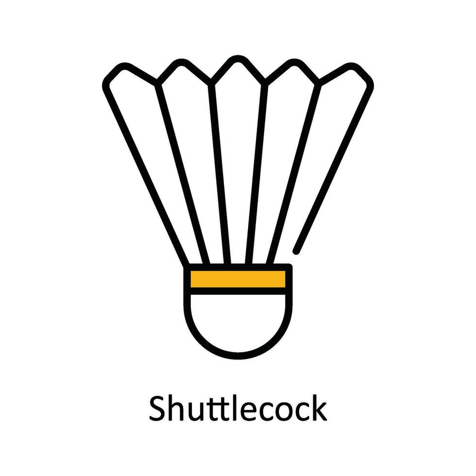 Shuttlecock Vector Fill outline Icon Design illustration. Travel and Hotel Symbol on White background EPS 10 File