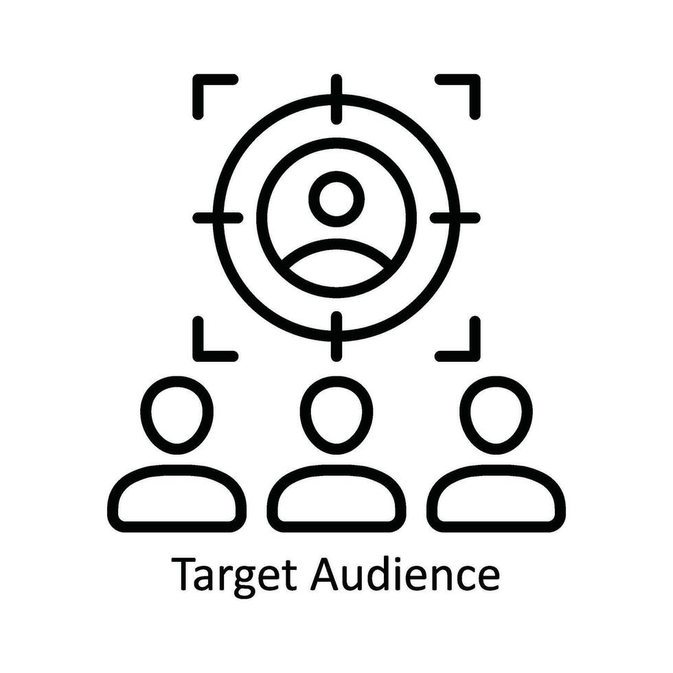 Target Audience Vector  outline Icon Design illustration. Product Management Symbol on White background EPS 10 File
