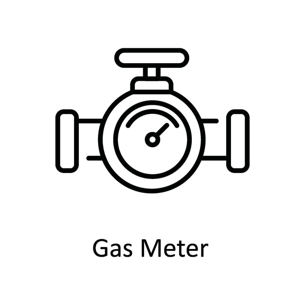 Gas Meter Vector outline Icon Design illustration. Smart Industries