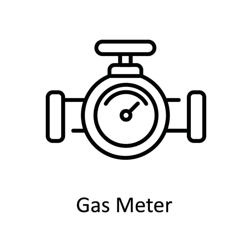 Gas Meter Vector  outline Icon Design illustration. Smart Industries Symbol on White background EPS 10 File