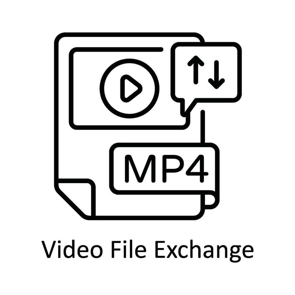 Video File Exchange Vector   outline Icon Design illustration. Online streaming Symbol on White background EPS 10 File