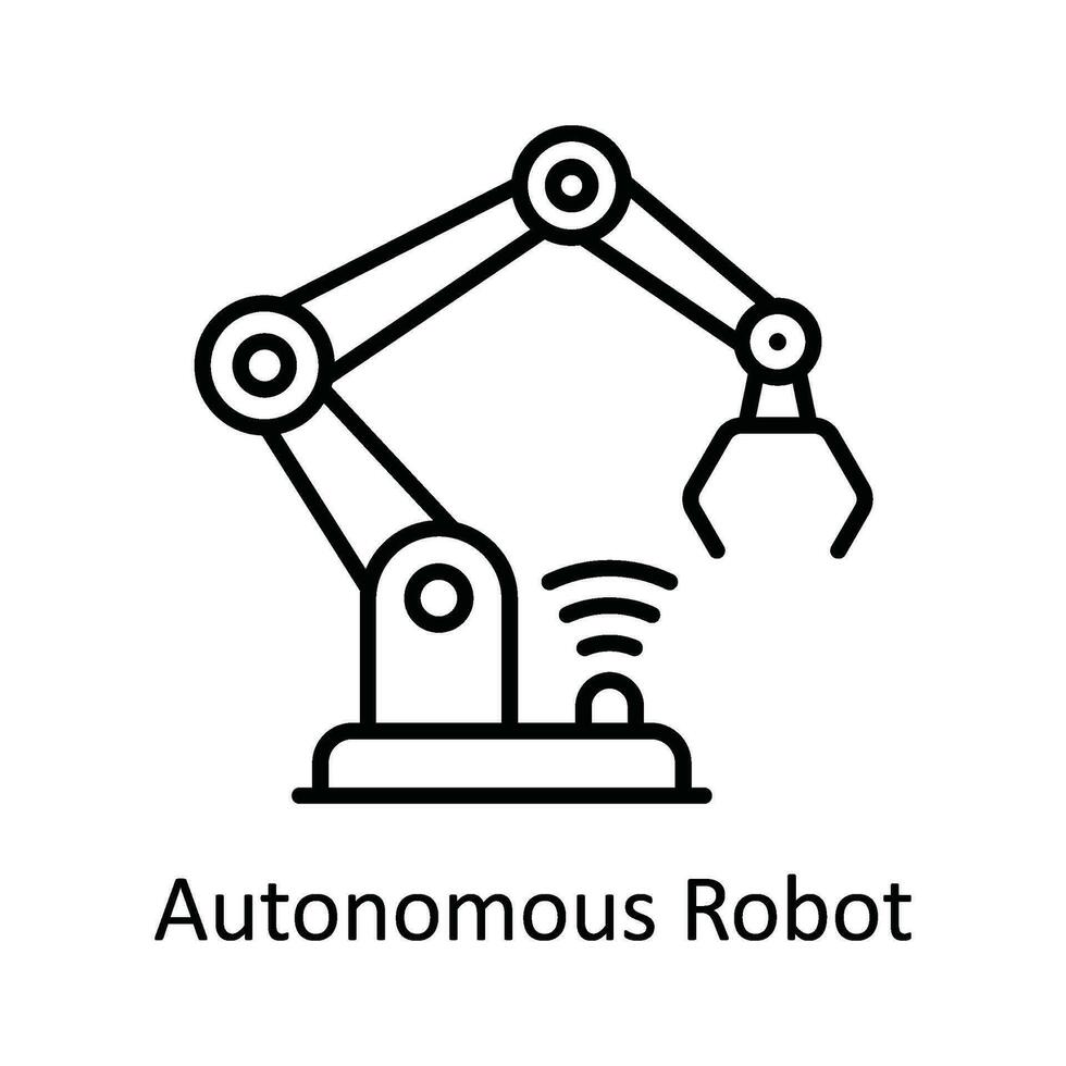 Autonomous Robot Vector  outline Icon Design illustration. Smart Industries Symbol on White background EPS 10 File