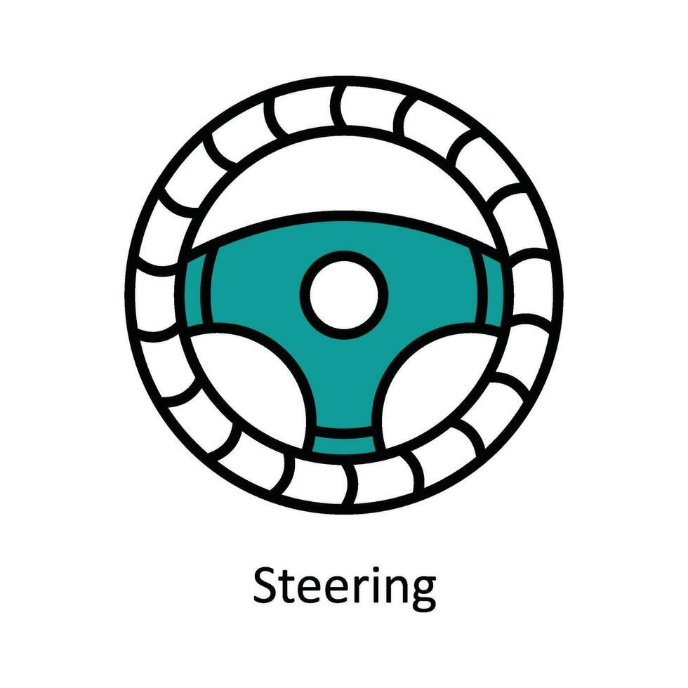 Steering Vector Fill outline Icon Design illustration. Travel and Hotel Symbol on White background EPS 10 File