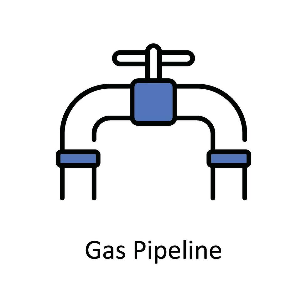 Gas Pipeline Vector Fill outline Icon Design illustration. Smart Industries Symbol on White background EPS 10 File