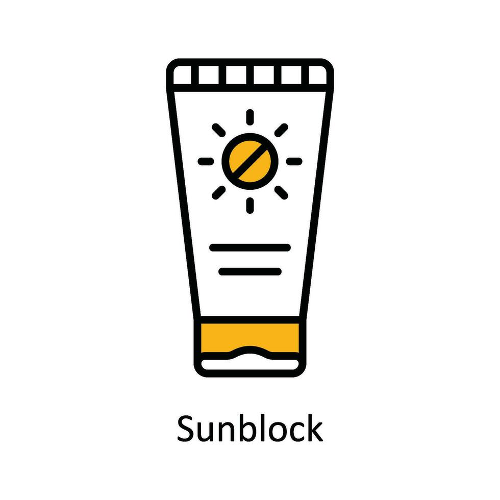 Sunblock Vector Fill outline Icon Design illustration. Travel and Hotel Symbol on White background EPS 10 File