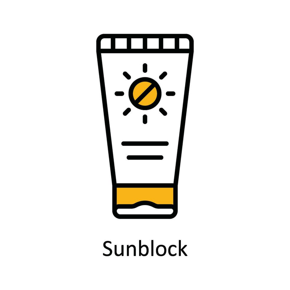 Sunblock Vector Fill outline Icon Design illustration. Travel and Hotel Symbol on White background EPS 10 File