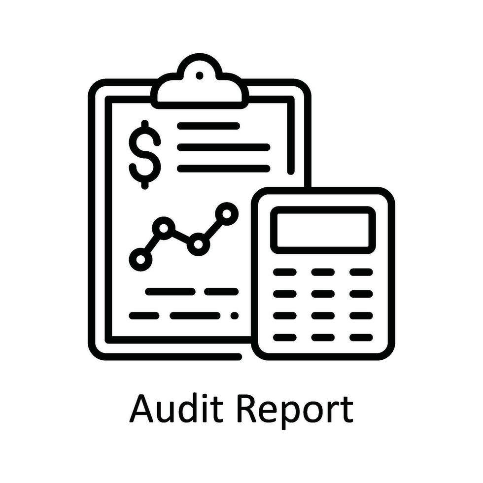 Audit Report Vector  outline Icon Design illustration. Smart Industries Symbol on White background EPS 10 File