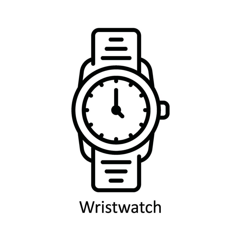 Wristwatch Vector  outline Icon Design illustration. Product Management Symbol on White background EPS 10 File