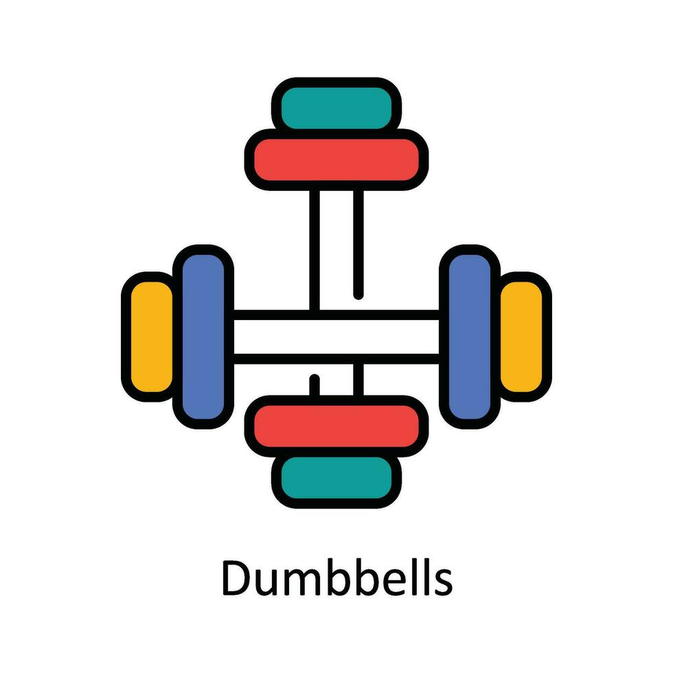 Dumbbells Vector Fill outline Icon Design illustration. Travel and Hotel Symbol on White background EPS 10 File