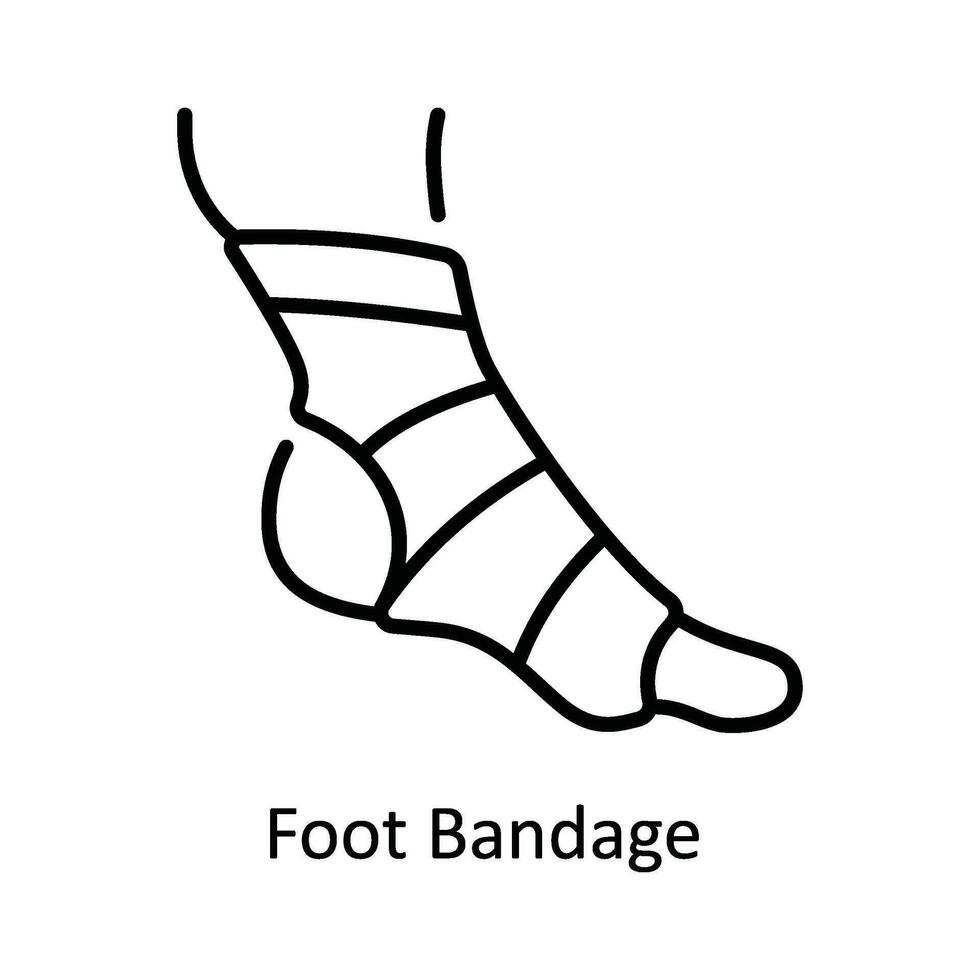 Foot Bandage Vector  outline Icon Design illustration. Pharmacy  Symbol on White background EPS 10 File