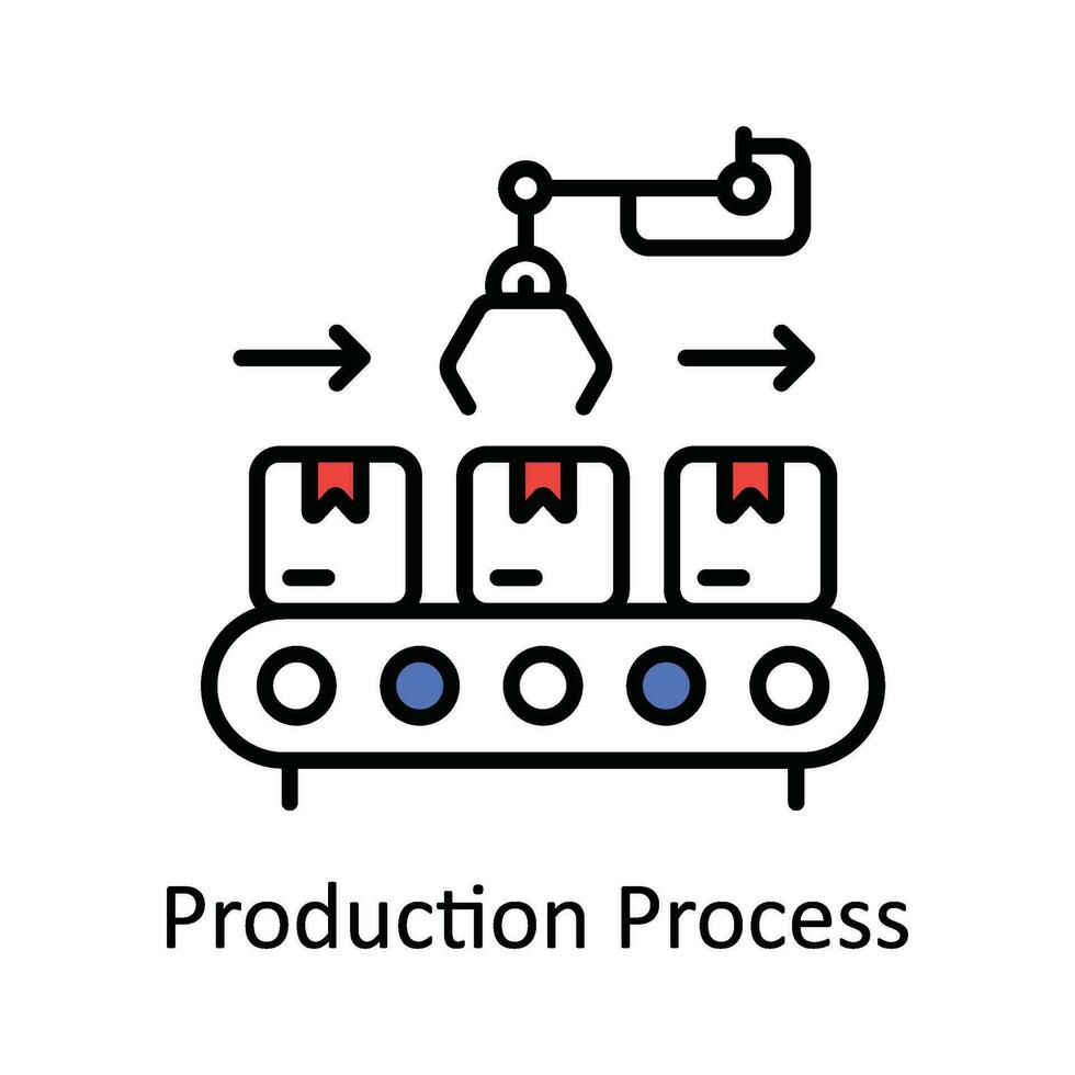 producción proceso vector llenar contorno icono diseño ilustración. inteligente industrias símbolo en blanco antecedentes eps 10 archivo