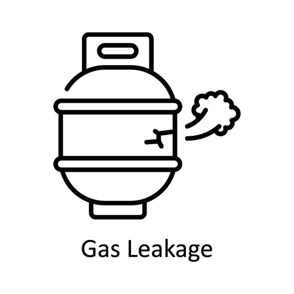 Gas Leakage Vector  outline Icon Design illustration. Home Repair And Maintenance Symbol on White background EPS 10 File