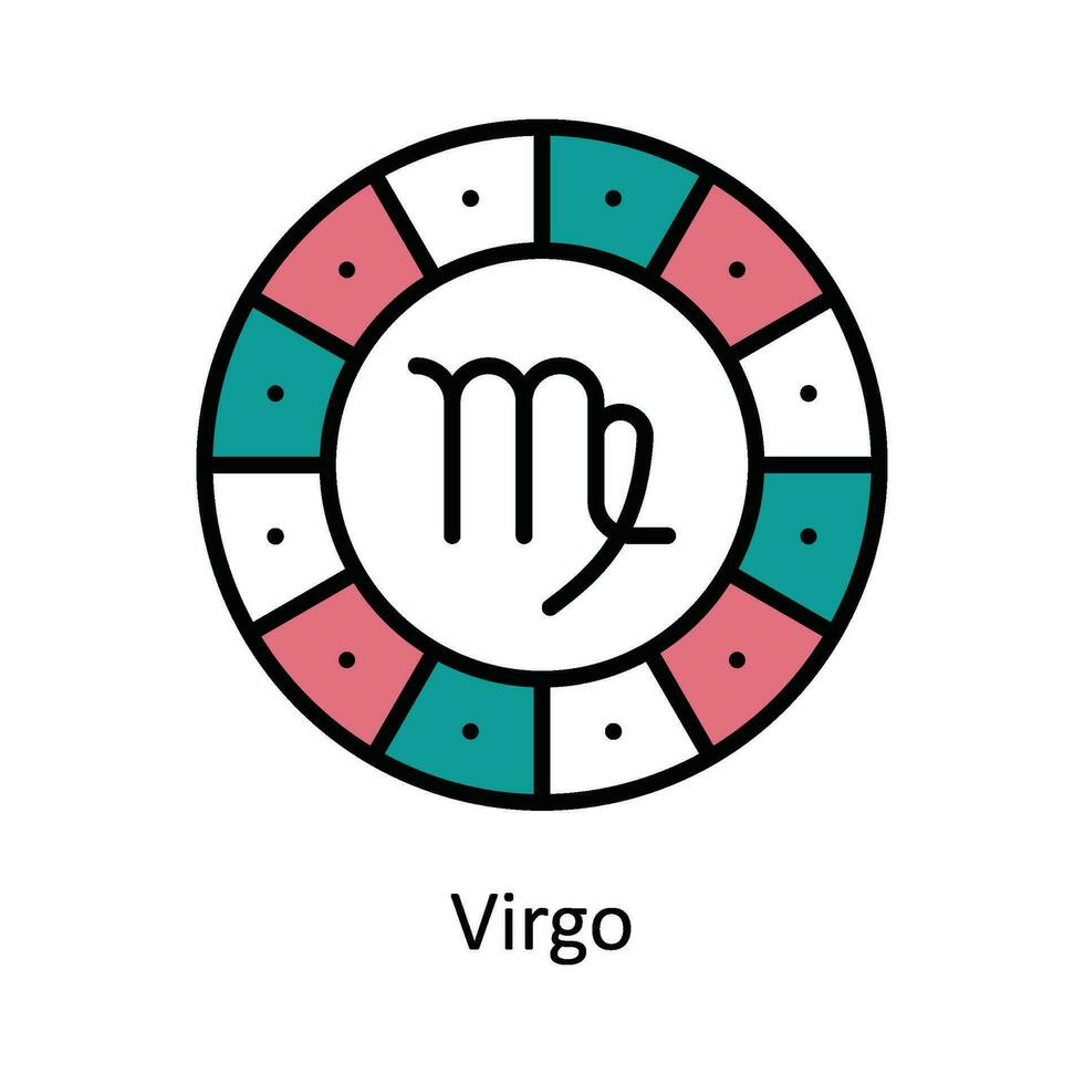 Virgo Vector Fill outline Icon Design illustration. Astrology And Zodiac Signs Symbol on White background EPS 10 File