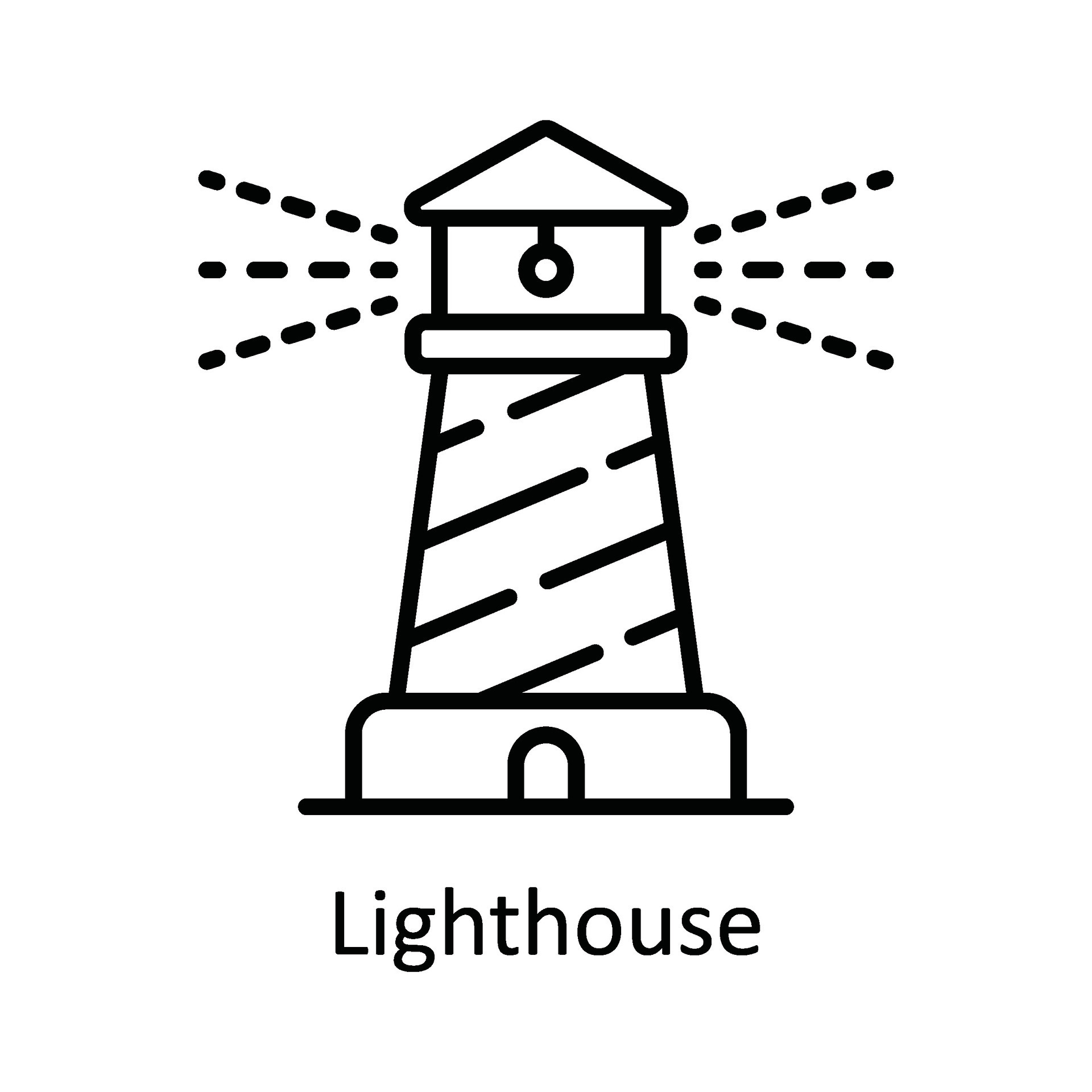 Lighthouse Vector outline Icon Design illustration. Map and Navigation
