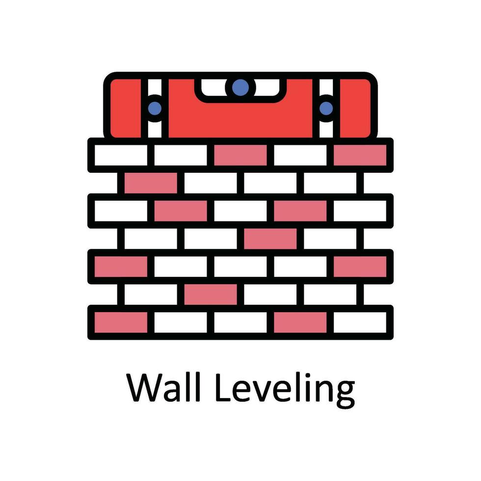 Wall Leveling Vector Fill outline Icon Design illustration. Home Repair And Maintenance Symbol on White background EPS 10 File