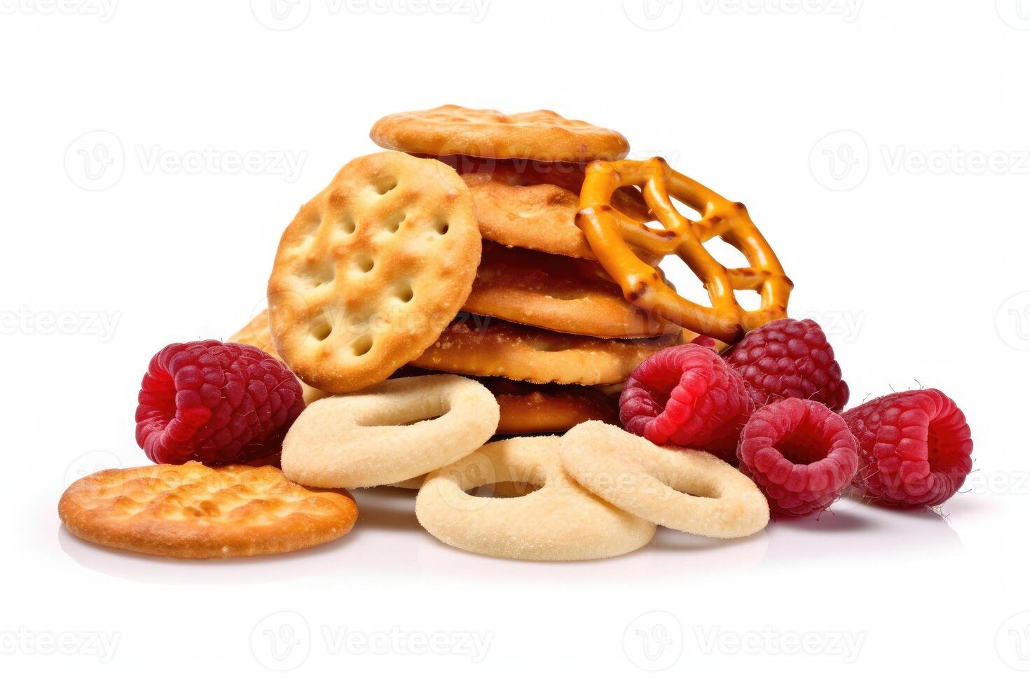 calorie snacks white isolated background Food Photography AI Generated photo