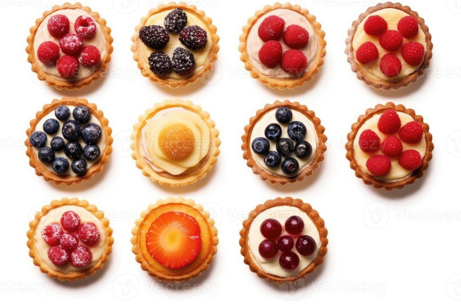 tarts flat lay Food Photography AI Generated photo