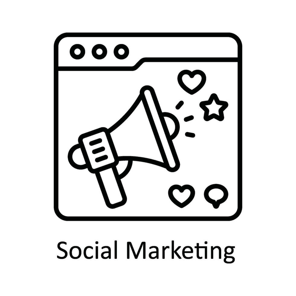 social márketing vector contorno icono diseño ilustración. en línea transmisión símbolo en blanco antecedentes eps 10 archivo